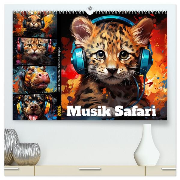 Musik Safari (hochwertiger Premium Wandkalender 2026 DIN A2 quer) Kunstdruck in Hochglanz
