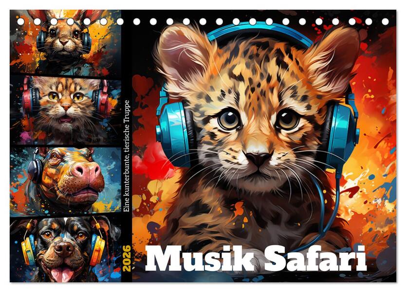 Musik Safari (Tischkalender 2026 DIN A5 quer) CALVENDO Monatskalender