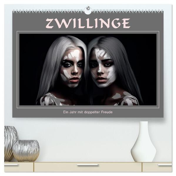 Zwillinge - Ein Jahr mit doppelter Freude (hochwertiger Premium Wandkalender 2026 DIN A2 quer) Kunstdruck in Hochglanz
