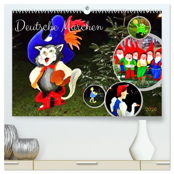 Deutsche Märchen (hochwertiger Premium Wandkalender 2026 DIN A2 quer) Kunstdruck in Hochglanz