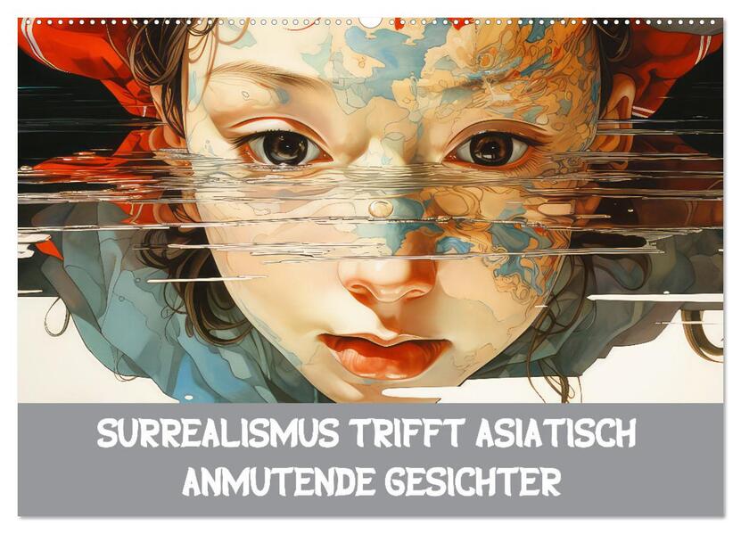 Surrealismus trifft asiatisch anmutende Gesichter (Wandkalender 2026 DIN A2 quer) CALVENDO Monatskalender