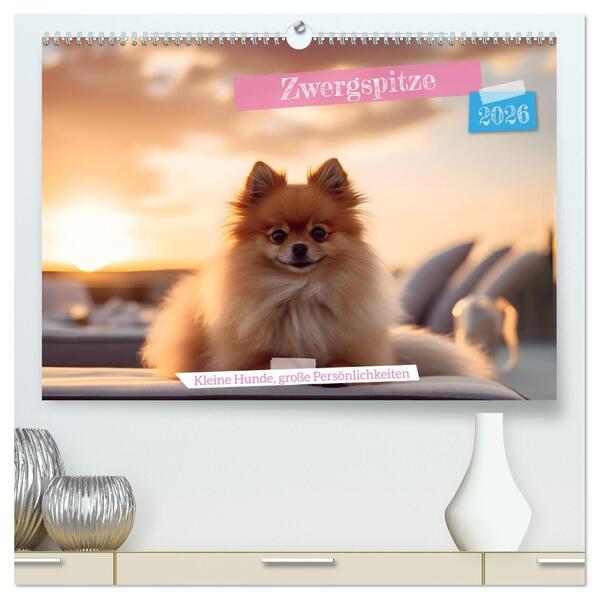 Zwergspitze - kleine Hunde große Persönlichkeiten (hochwertiger Premium Wandkalender 2026 DIN A2 quer) Kunstdruck in Hochglanz