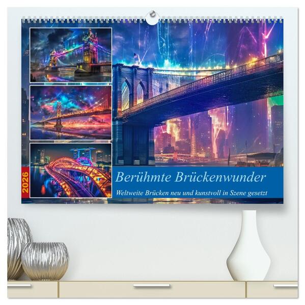 Berühmte Brückenwunder (hochwertiger Premium Wandkalender 2026 DIN A2 quer) Kunstdruck in Hochglanz