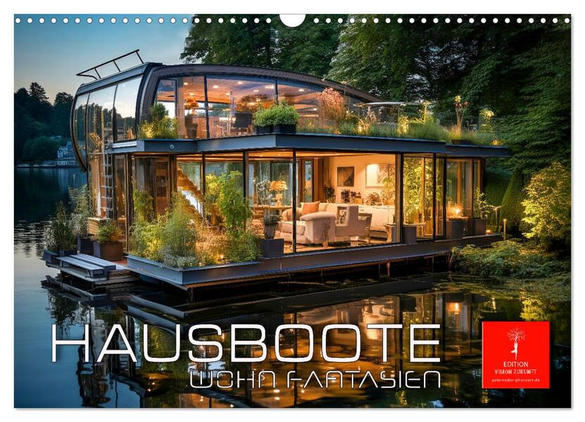 Hausboote Wohn Fantasien (Wandkalender 2026 DIN A3 quer) CALVENDO Monatskalender