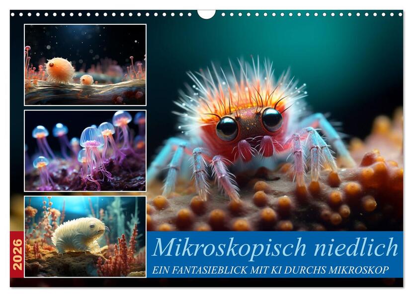 Mikroskopisch niedlich (Wandkalender 2026 DIN A3 quer) CALVENDO Monatskalender