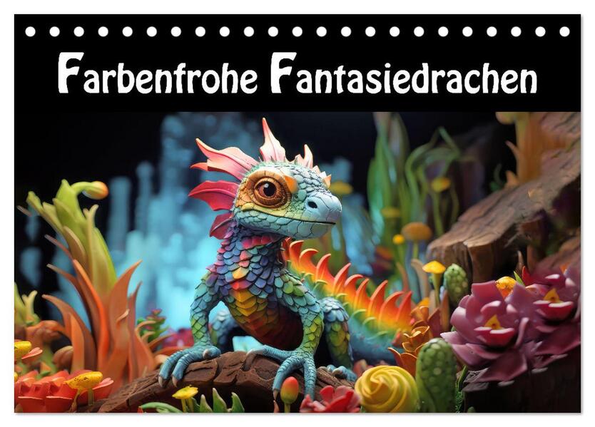 Farbenfrohe Fantasiedrachen (Tischkalender 2026 DIN A5 quer) CALVENDO Monatskalender