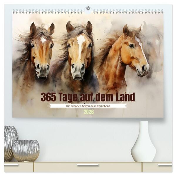 365 Tage auf dem Land (hochwertiger Premium Wandkalender 2026 DIN A2 quer) Kunstdruck in Hochglanz