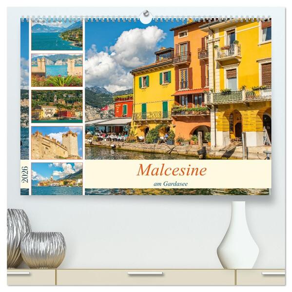Malcesine am Gardasee (hochwertiger Premium Wandkalender 2026 DIN A2 quer) Kunstdruck in Hochglanz