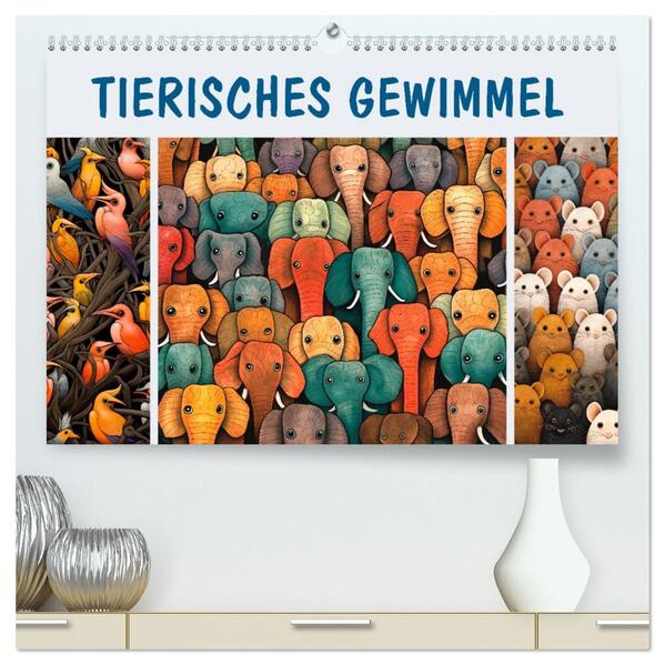 Tierisches Gewimmel (hochwertiger Premium Wandkalender 2026 DIN A2 quer) Kunstdruck in Hochglanz