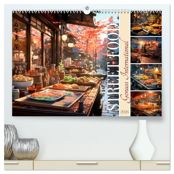 STREET FOOD Genuss International (hochwertiger Premium Wandkalender 2026 DIN A2 quer) Kunstdruck in Hochglanz