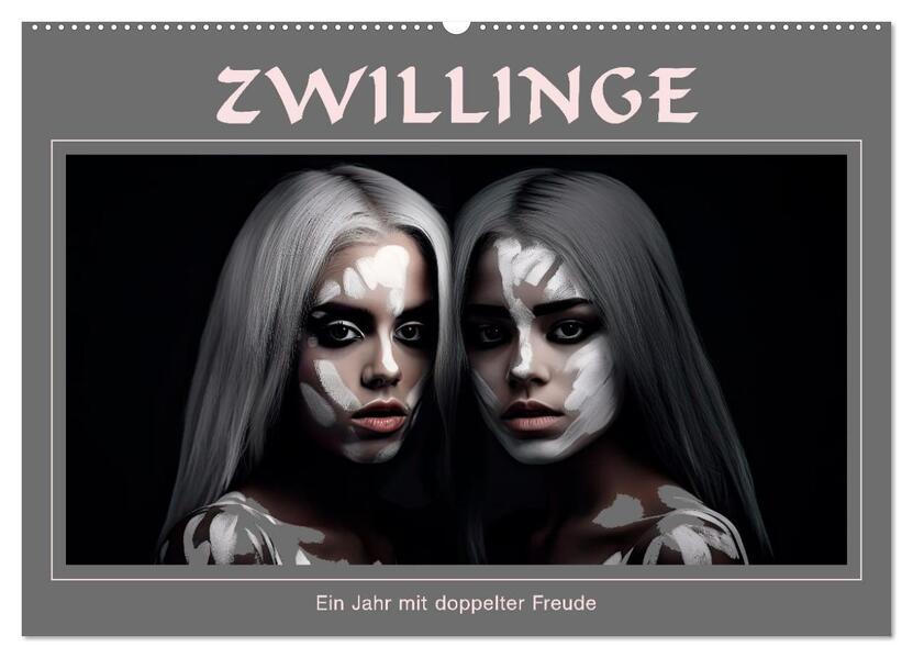 Zwillinge - Ein Jahr mit doppelter Freude (Wandkalender 2026 DIN A2 quer) CALVENDO Monatskalender