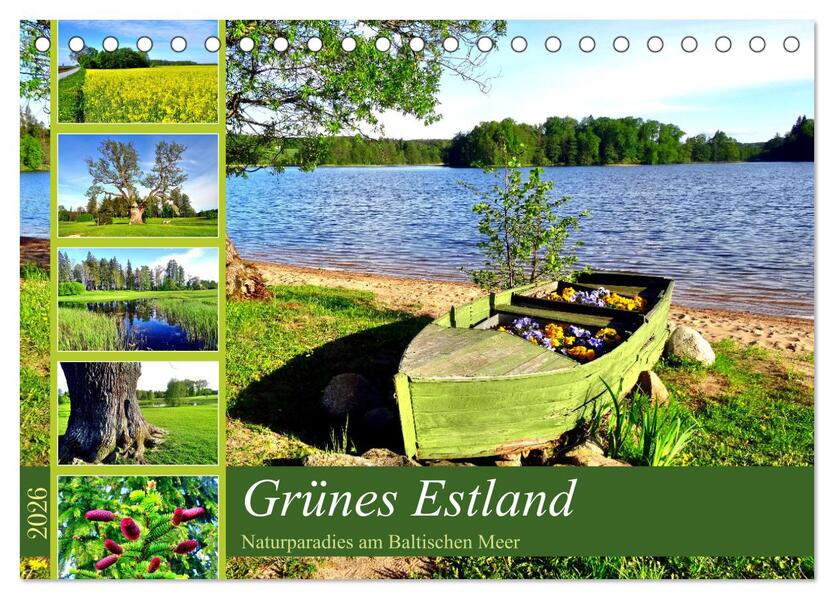 Grünes Estland - Naturparadies am Baltischen Meer (Tischkalender 2026 DIN A5 quer) CALVENDO Monatskalender