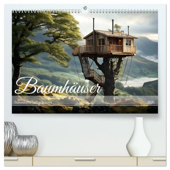 Baumhäuser - Traumhafte Luftschlösser (hochwertiger Premium Wandkalender 2026 DIN A2 quer) Kunstdruck in Hochglanz