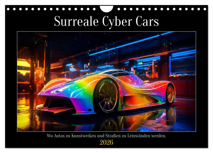 Surreale Cyber Cars (Wandkalender 2026 DIN A4 quer) CALVENDO Monatskalender