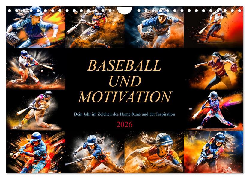 Baseball und Motivation (Wandkalender 2026 DIN A4 quer) CALVENDO Monatskalender