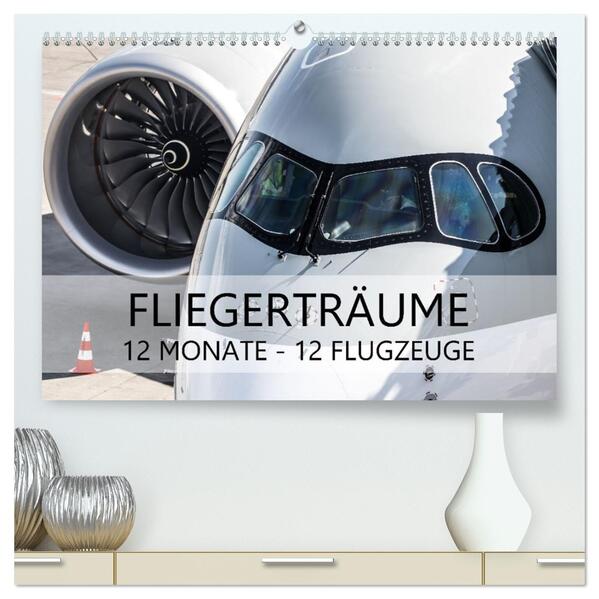 Fliegerträume: 12 Monate 12 Flugzeuge (hochwertiger Premium Wandkalender 2026 DIN A2 quer) Kunstdruck in Hochglanz