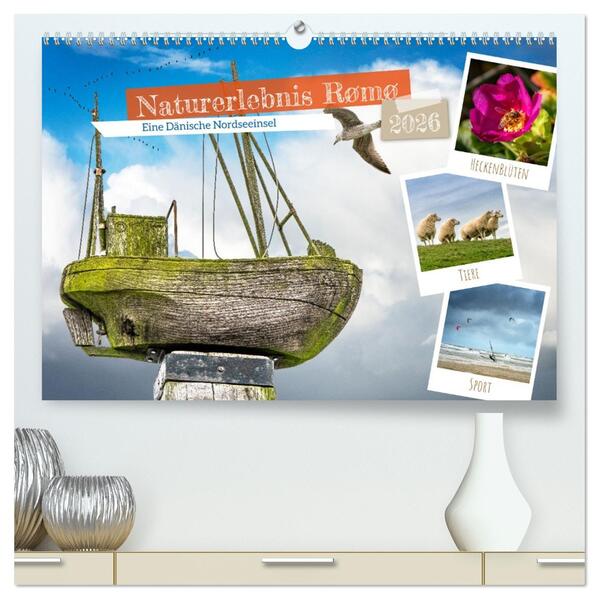 Naturerlebnis Rømø (hochwertiger Premium Wandkalender 2026 DIN A2 quer) Kunstdruck in Hochglanz