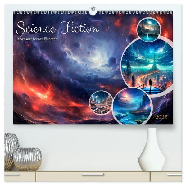 SCIENCE-FICTION Leben auf fernen Planeten (hochwertiger Premium Wandkalender 2026 DIN A2 quer) Kunstdruck in Hochglanz