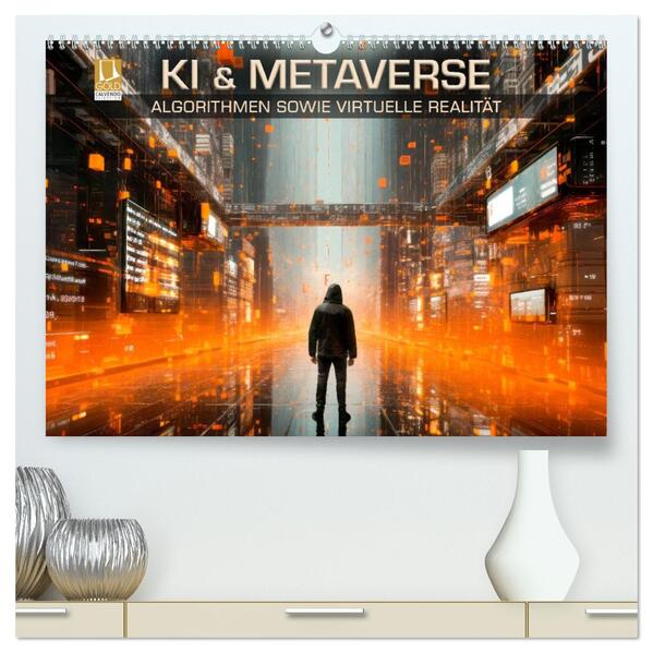 KI UND METAVERSE Algorithmen sowie virtuelle Realität (hochwertiger Premium Wandkalender 2026 DIN A2 quer) Kunstdruck in Hochglanz