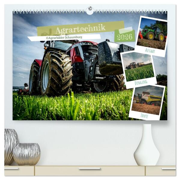 Agrartechnik (hochwertiger Premium Wandkalender 2026 DIN A2 quer) Kunstdruck in Hochglanz