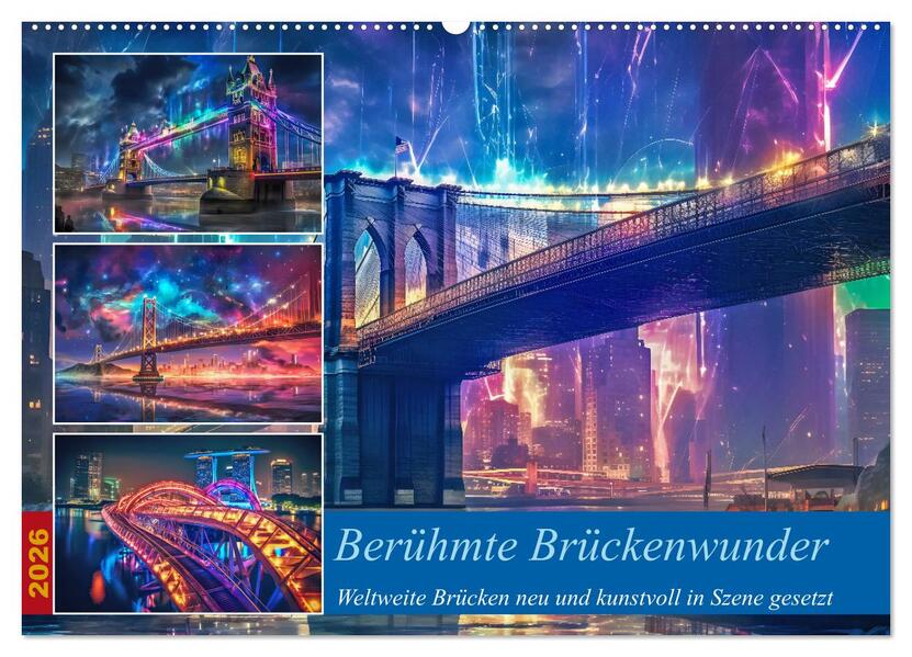 Berühmte Brückenwunder (Wandkalender 2026 DIN A2 quer) CALVENDO Monatskalender
