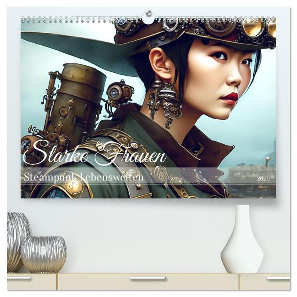 Starke Frauen - Steampunk Lebenswelten (hochwertiger Premium Wandkalender 2026 DIN A2 quer) Kunstdruck in Hochglanz