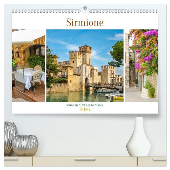 Sirmione - schönster Ort am Gardasee (hochwertiger Premium Wandkalender 2026 DIN A2 quer) Kunstdruck in Hochglanz