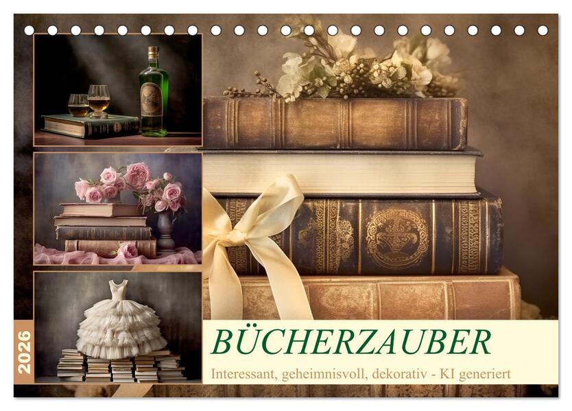 Bücherzauber (Tischkalender 2026 DIN A5 quer) CALVENDO Monatskalender