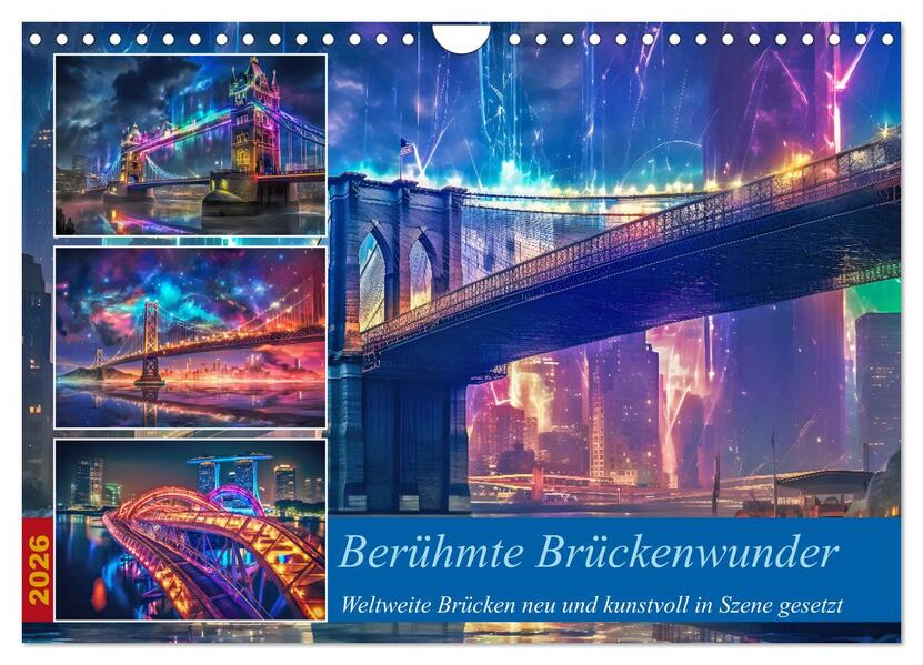 Berühmte Brückenwunder (Wandkalender 2026 DIN A4 quer) CALVENDO Monatskalender