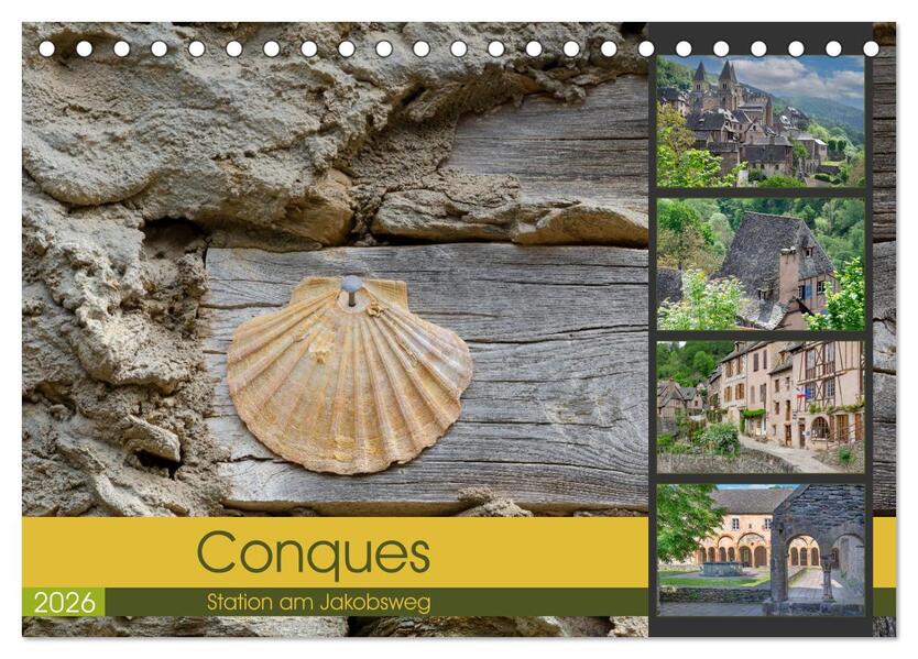 Conques ist eine wichtige Station am französischen Jakobsweg (Tischkalender 2026 DIN A5 quer) CALVENDO Monatskalender
