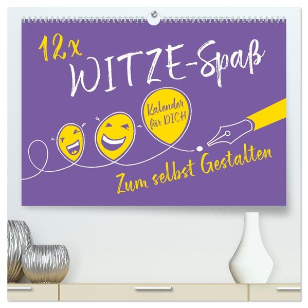 12 x WITZE-Spaß - Bastelkalender (hochwertiger Premium Wandkalender 2026 DIN A2 quer) Kunstdruck in Hochglanz