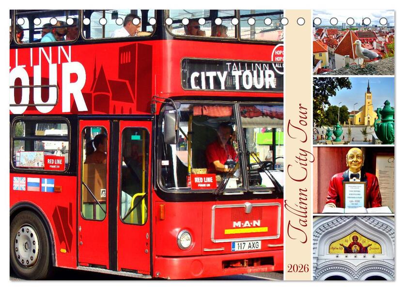 Tallinn City Tour (Tischkalender 2026 DIN A5 quer) CALVENDO Monatskalender