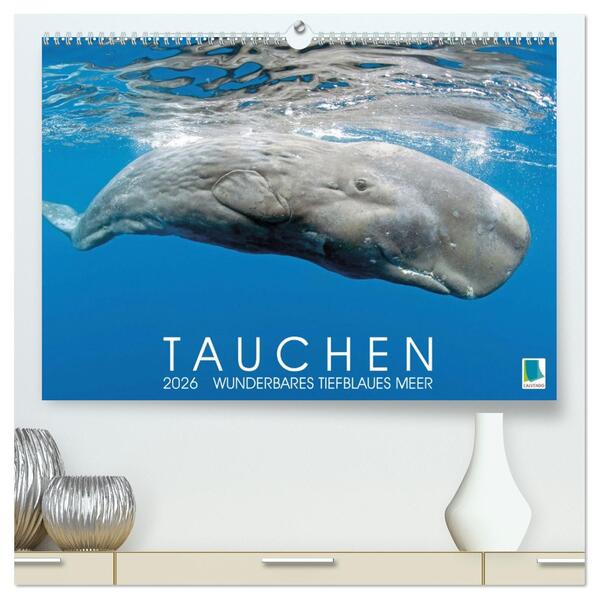 Tauchen: Wunderbares tiefblaues Meer (hochwertiger Premium Wandkalender 2026 DIN A2 quer) Kunstdruck in Hochglanz