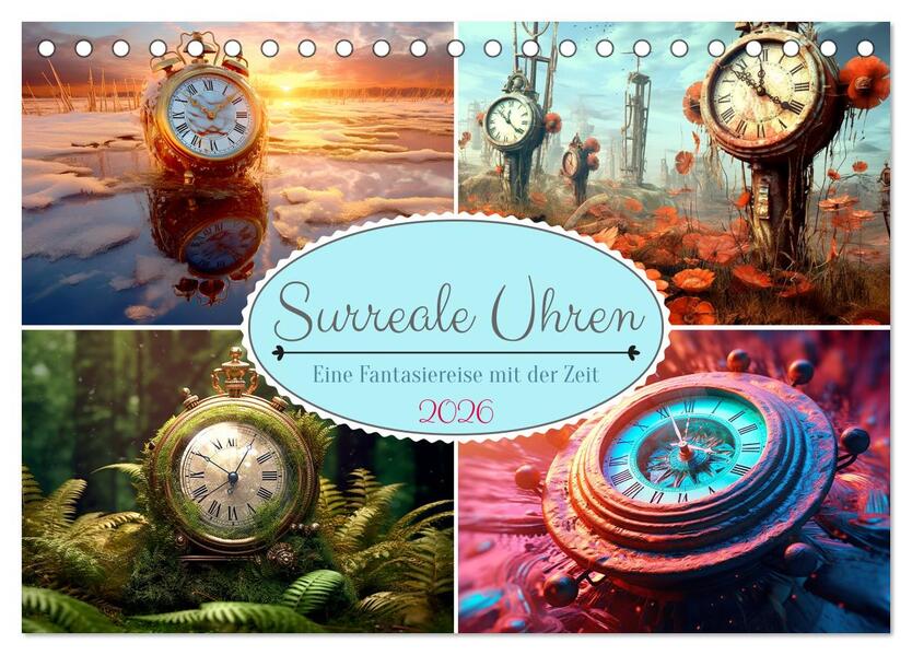 Surreale Uhren (Tischkalender 2026 DIN A5 quer) CALVENDO Monatskalender