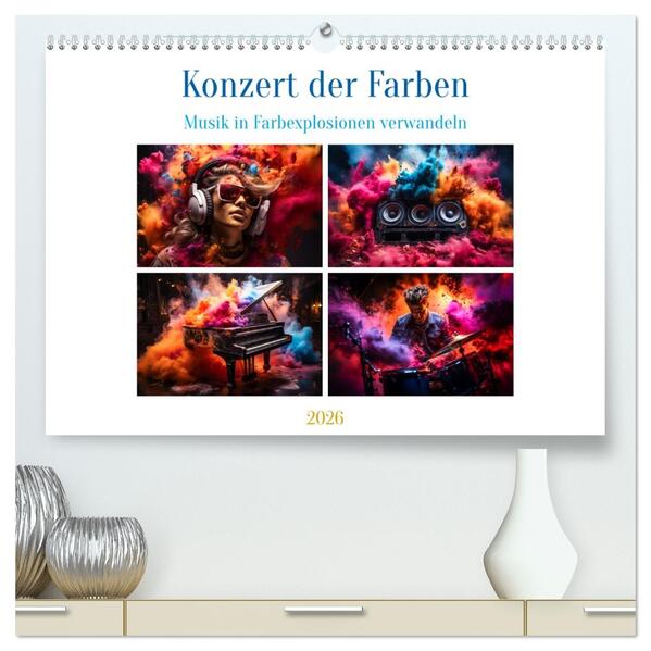 Konzert der Farben (hochwertiger Premium Wandkalender 2026 DIN A2 quer) Kunstdruck in Hochglanz