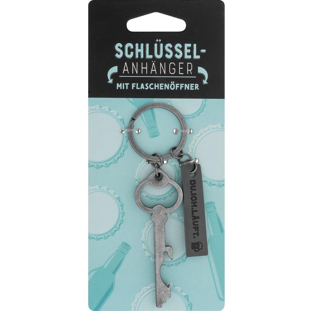 Schlüsselanhänger mit Flaschenöffner 'Läuft'