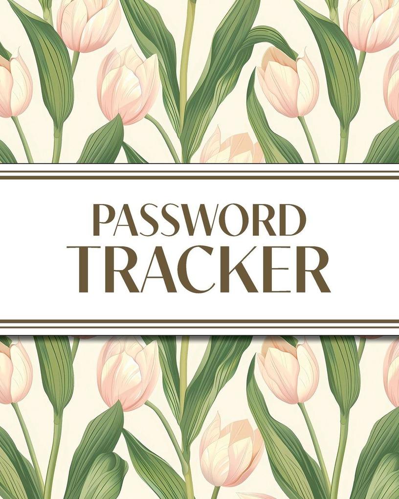 XL Large Print Password Tracker (Pink Tulips)