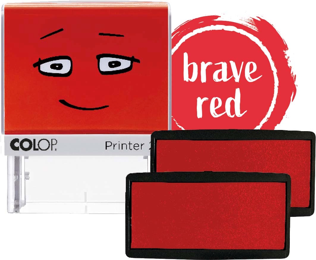 COLOP NIO Ersatz-Stempelkissen Packung mit 2 Stempelkissen brave red