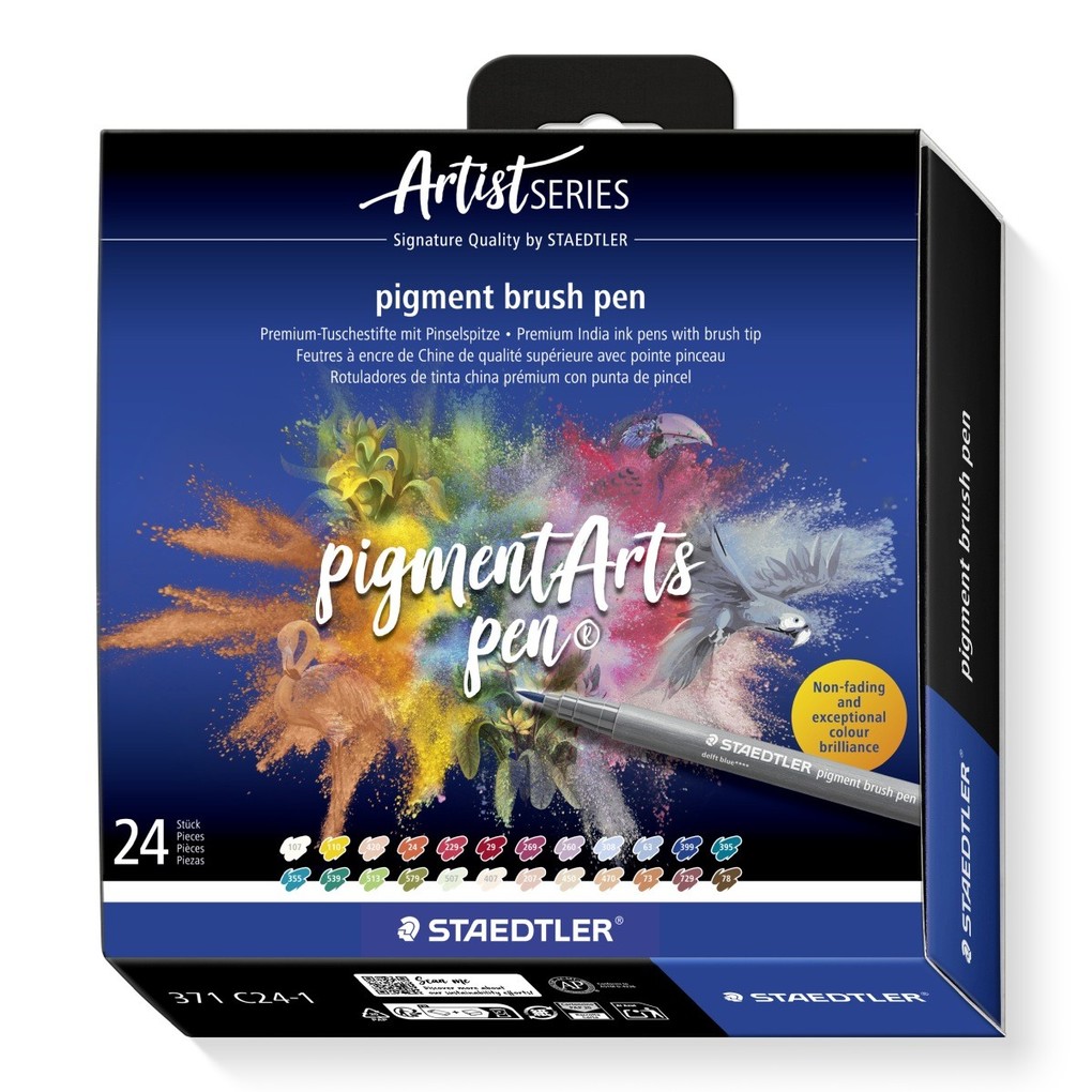 STAEDTLER pigment brush 371 Fasermaler mit Pinselspitze 371 C24-1