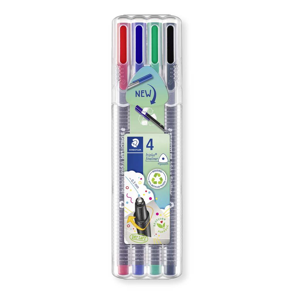STAEDTLER Stylo Fibre triplus 334 0,3mm 334 SB4 4 couleurs ass.