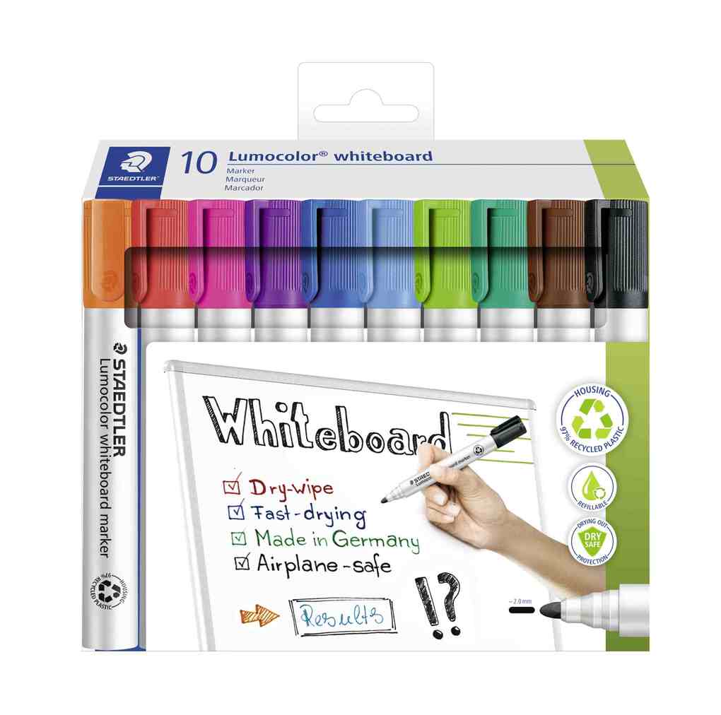 Staedtler Lumocolor 351 C10 Whiteboardmarker Sortiert (Farbauswahl nicht möglich) 10 St.