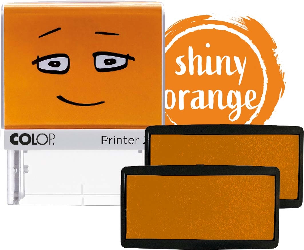 COLOP NIO Ersatz-Stempelkissen Packung mit 2 Stempelkissen shiny orange