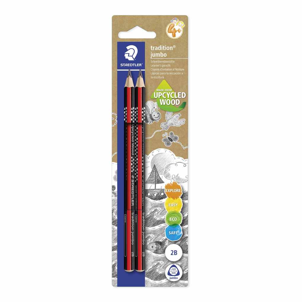 Staedtler Pencil tradition jumbo 2B 2pcs  100% PEFC