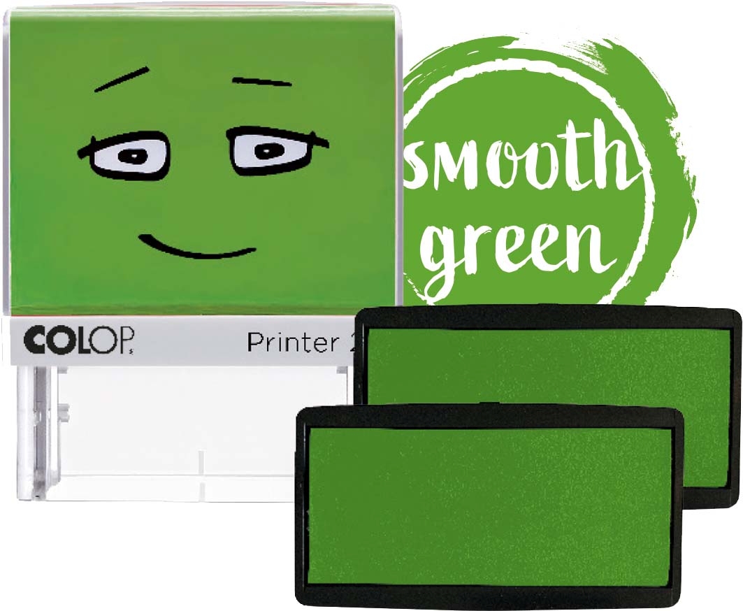 COLOP NIO Ersatz-Stempelkissen Packung mit 2 Stempelkissen smooth green