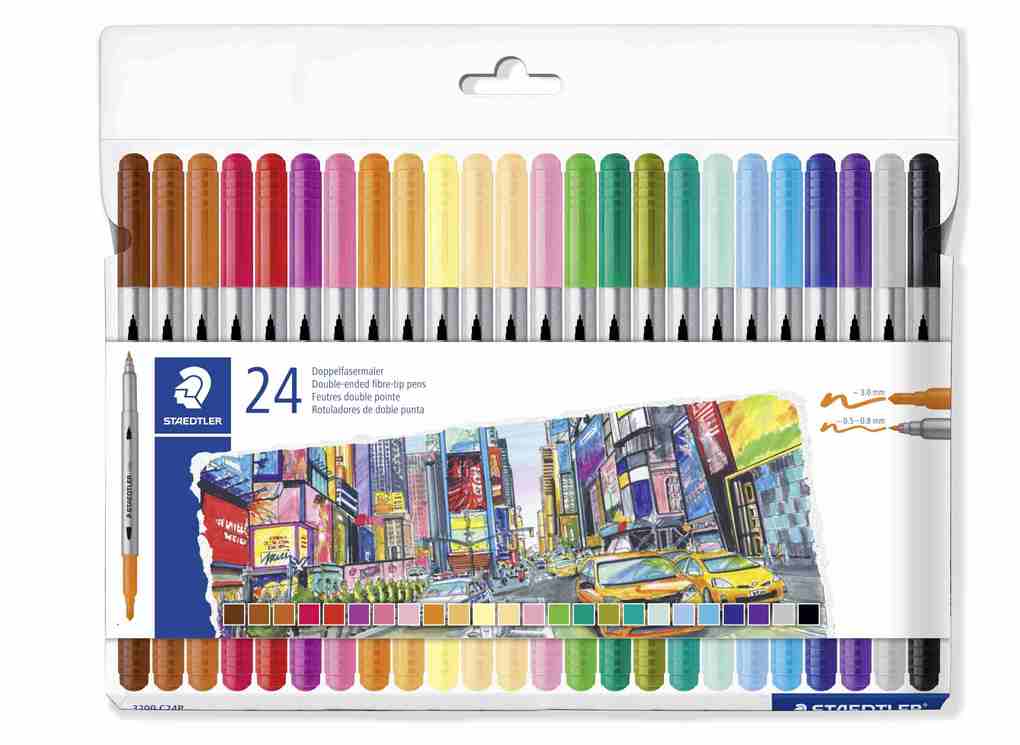 STAEDTLER STAEDTLER® 3200 Doppelfasermaler 24er Set 3200 C24P