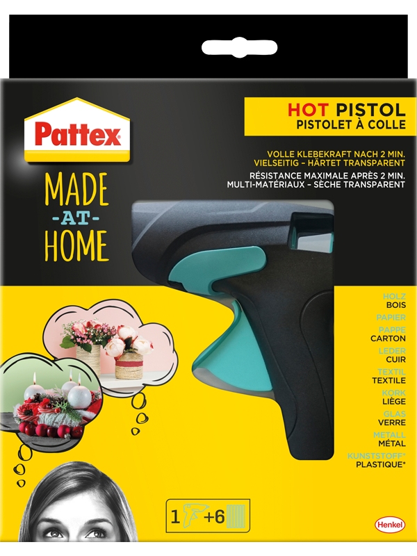 Pattex Hot Pistol Heißklebepistole 1 Pistole + 6 Sticks 9H PMHHP