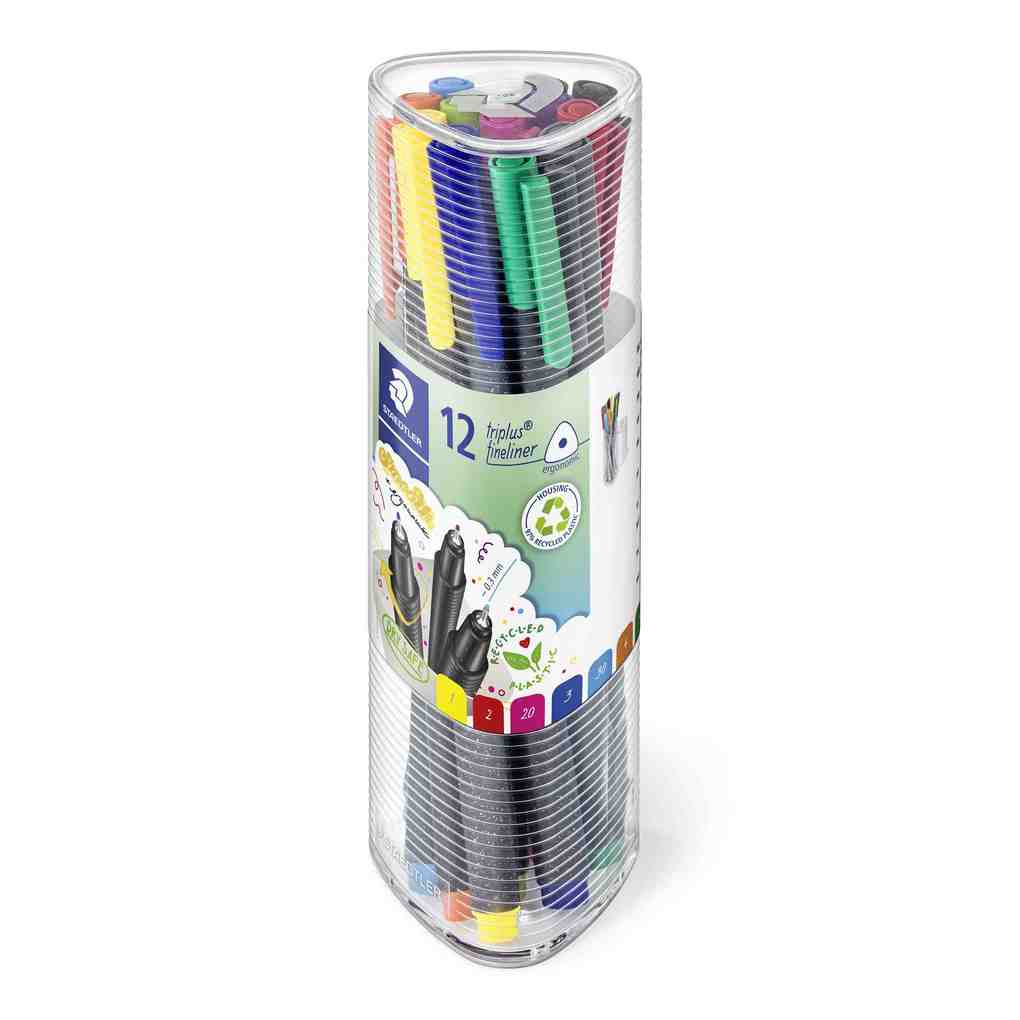STAEDTLER triplus fineliner 334 Fineliner Dreikantdose 12er Set 334 PR12