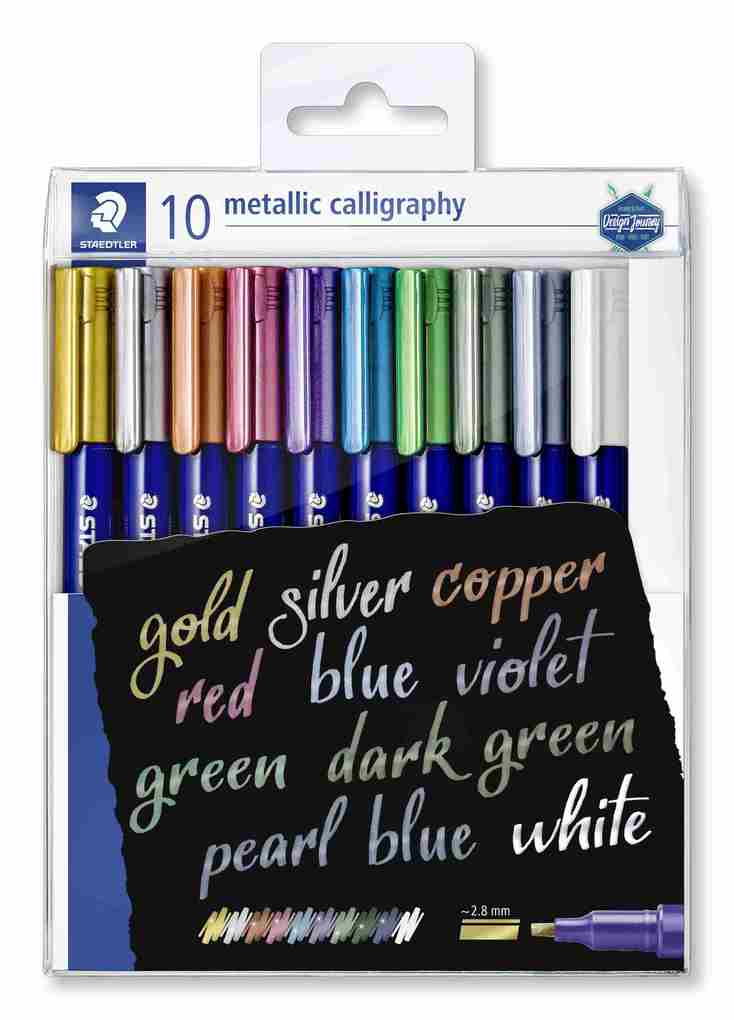 STAEDTLER Permanent-Marker metallic calligraphy, 10er Etui
