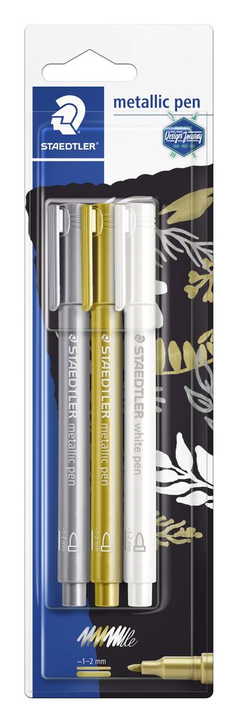 STAEDTLER Permanent-Marker "Metallic", Rundspitze, 3 Farben