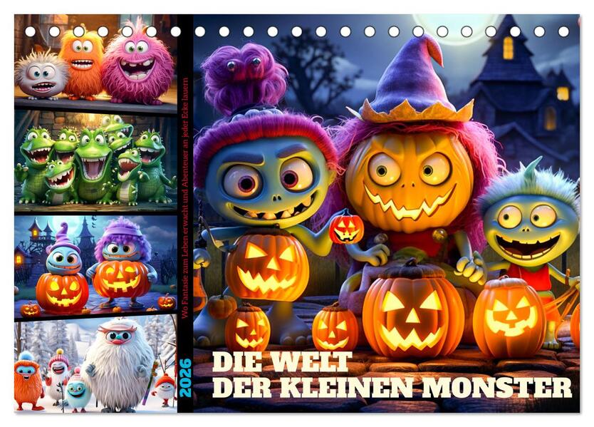 Die Welt der kleinen Monster (Tischkalender 2026 DIN A5 quer) CALVENDO Monatskalender